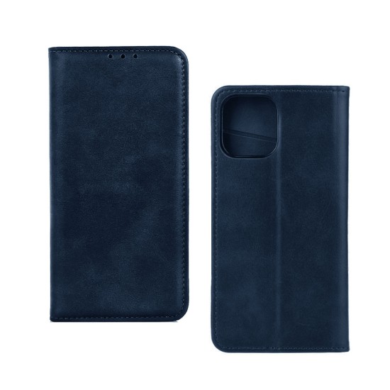 Leather Flip Cover with Internal Pocket for Apple iPhone 13 Blue